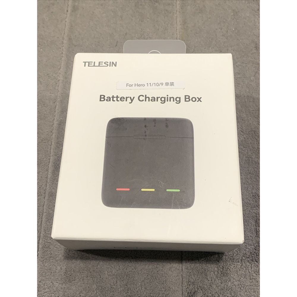 TELESIN LED Light Battery Charger Charging Box For GoPro Hero 10/9 Accessories